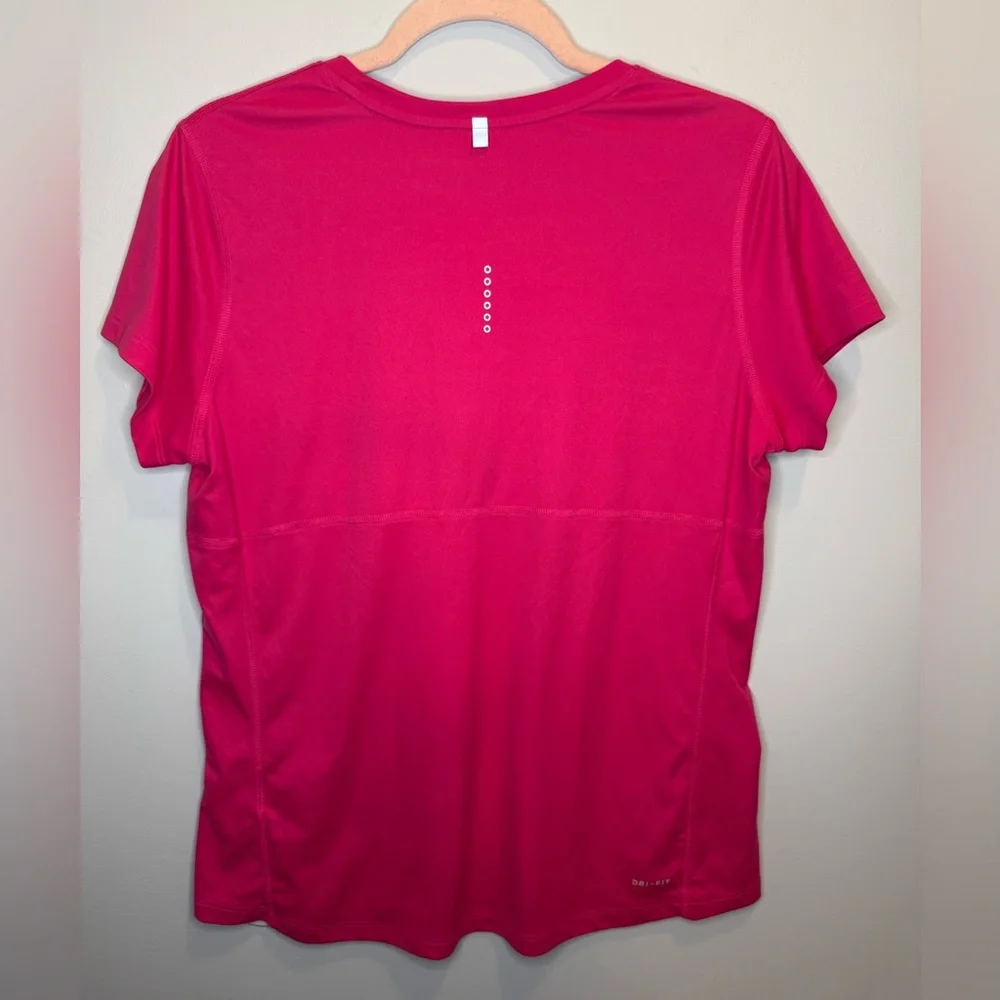 Nike Women's Pink Tempo Dri-FIT Short-Sleeve Running Shirt XL
